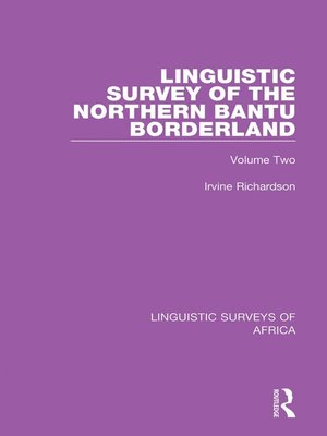 cover image of Linguistic Survey of the Northern Bantu Borderland